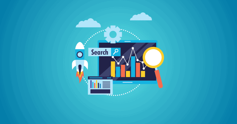 Image of an analytics dashboard representing the search engine positioning