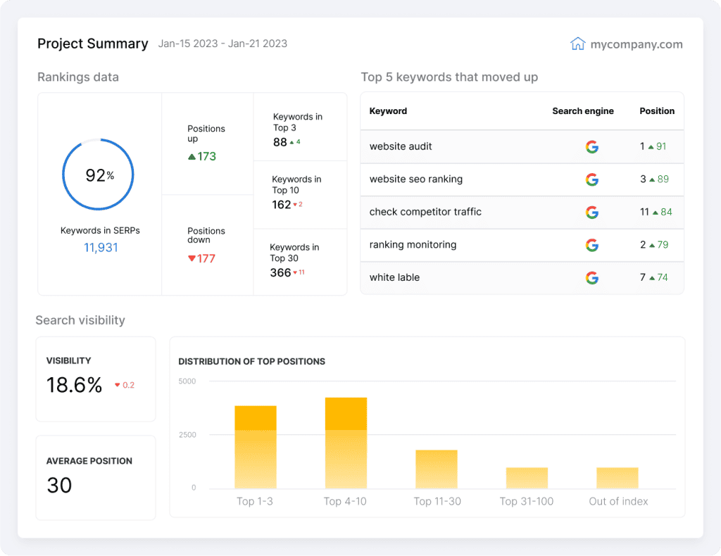 SE Ranking Dashboard