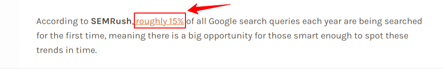 Example of anchor text being used for linking.