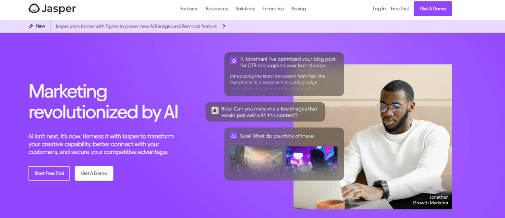 Jasper AI Homepage